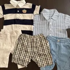 バースデイ　プティマイン シャツ　ボーダー　くま　ズボン　まとめ売り　80