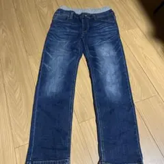 は*ろ様 ダークブルー ストレートデニムパンツ