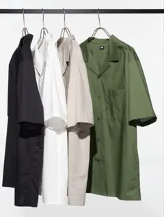 2025年 UNIQLO オープンカラーシャツ ホワイト 半袖