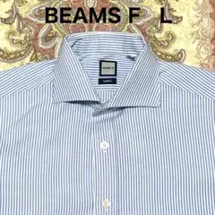BEAMS F ビームスエフ　半袖　ドレスシャツ　L ブルー　ストライプのサムネイル