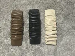 レザーヘアクリップ 3点セット