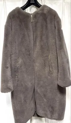 希少♡アドーア ノーカラー シャギーロングコート トグル 厚手