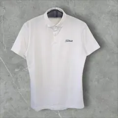 【美品】タイトリスト ゴルフウェア 半袖 ポロシャツ ホワイト Lサイズ
