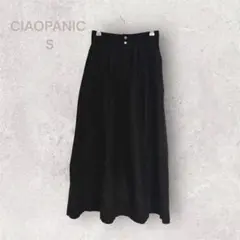 チャオパニック　フレアロングスカート　シンプル　着回し　スエード素材