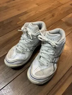 【美品 asics ホワイト スポーツスニーカー】