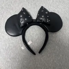 ミニー耳カチューシャ 黒 スタッズ付き