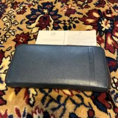 ダークブルー レザー 長財布 coach