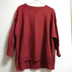 ANELA+LUX 赤 長袖ニット