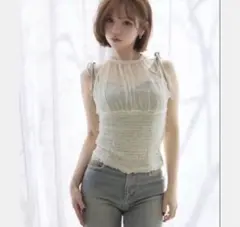 andmary Paula lacey chiffon tops - メルカリ