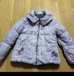 anyfamダウンジャケット パープル系の花柄 リバーシブル130