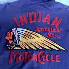 【希少】Indian Motorcycle ポロシャツ バック刺繍　ネイビー Mのサムネイル