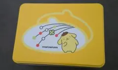 ポムポムプリン 缶 イエロー　もち吉　限定　おまつりこまち