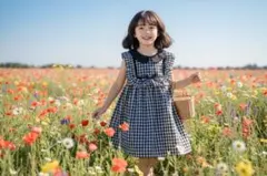 ル*ル様 ギンガムチェック 半袖ワンピース120