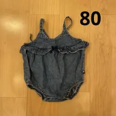 futafuta フリル　バックリボン　ロンパース　80