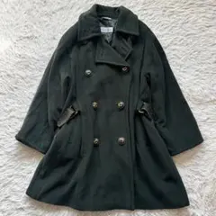 希少✨MaxMara 最高級白タグ ダブルロングコート　金具ボタン　ベルト　緑