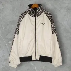 PUMAプーマ トラックジャケット ヒョウ柄 ナイロン ベージュレオパート柄