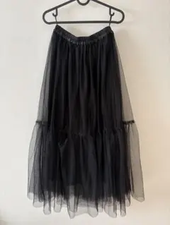 レトロガール ロングスカート 黒 Fサイズ