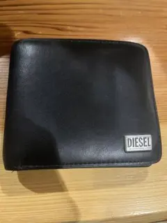 DIESEL ディーゼル二つ折り財布 1DR ビッグロゴブラック ファスナー