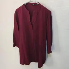 ユニクロボルドー キーネック シャツM