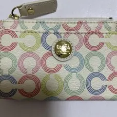 COACH カラフル円形模様 コインケース