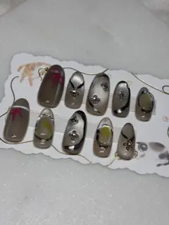 No.88 クリスマスネイル 冬ネイル ネイルチップ ハンドメイド マグネット