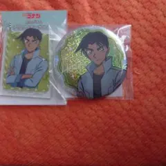 ☆名探偵コナンホログラム缶バッジ(きらっとシリーズ平次)、アクリルキーホルダー