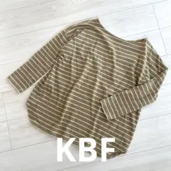 ☆KBFボーダー長袖トップス☆ケービーエフ マスタード ボートネックのサムネイル