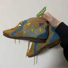 スエードショートブーツ 刺繍