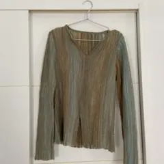 SAISON DE PAPILLONネック長袖ニット Lサイズ