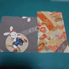 ★チリメン ウサギと和風模様のはぎれセット‼️