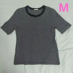 GU ボーダー 半袖 リブTシャツ Mサイズのサムネイル