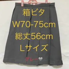 新品  箱ビタ　グレー　Lサイズ　無地　ロング　プリーツスカート
