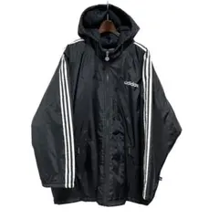 ※MC1 00s adidas 中綿ナイロンフーディー ブラック L〜XL相当