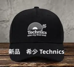 【新品激レア】Technicsプリント柄　ベースボールキャップ　黒　サイズ調整可