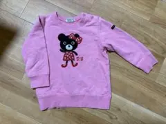 《DOUBLE.B》90cmクマ刺繍 トレーナー ピンク ミキハウス トップス