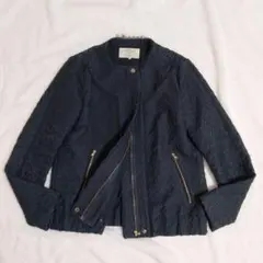 ZARA ザラ　総柄デザインブルゾン　短丈　黒　size S