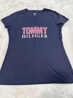 TOMMY HILFIGER ネイビー Vネック Tシャツ M