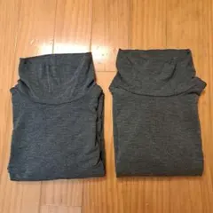 ユニクロ　極暖　ヒートテック　エクストラウォームタートルネックT　グレー系　M