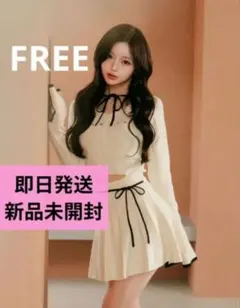 ウエストオープンリボンデザインニットミニワンピース　新品タグ付♡