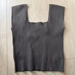 MURUA スクエアネック リブニット タンクトップ ブラウン F