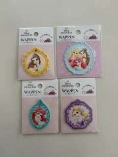 ディズニープリンセス刺繍ワッペン4個セット