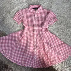 ポロ ラルフ ローレン　ギンガムチェック柄の半袖シャツワンピース