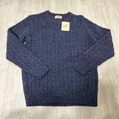 新品 ユニオンメイドジム L ケーブルニット ネイビー