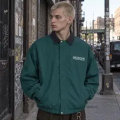 90s USA製 HITACHI 企業物 ワークジャケット 緑 ビッグシルエット