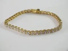 遺品整理 ゴールドチェーンクリスタルブレスレット - メルカリ