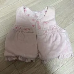 メゾピアノ　リバーシブルベスト　ピンク　　花柄