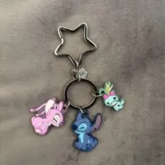 ディズニーストア スティッチ エンジェル スクランプ キーホルダー