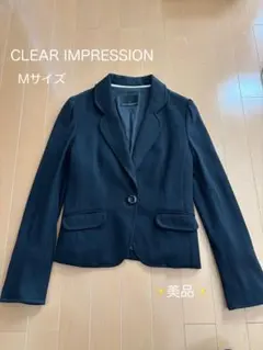 【美品】CLEAR IMPRESSION ジャケット オフィス フォーマル 黒M