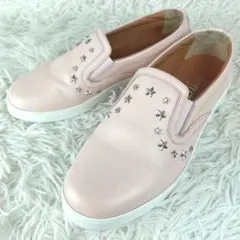 JIMMY CHOO スタッズ 星スタースリッポン レザーシューズ ロゴプレート