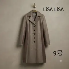 上品LiSA LiSAレザー切替ロングコート 異素材MIX 9号　ライトアウターのサムネイル